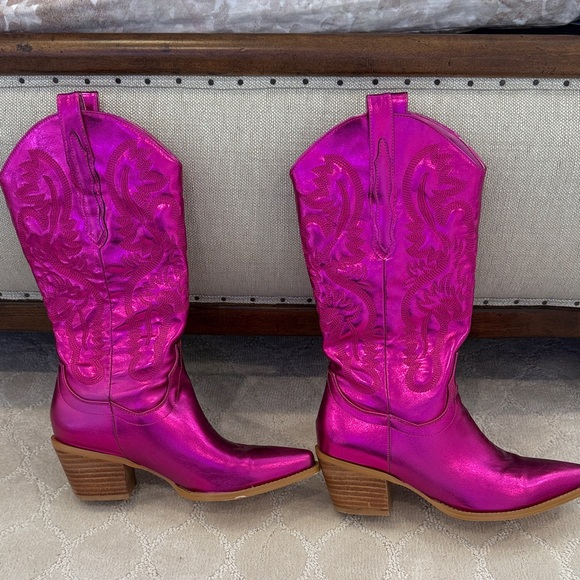 Amazon Shoes - Amazon Women's Metallic Pink Cowboy Boots